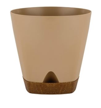 Горшок для цветов InGreen WOOD D110мм,0,65л с прикорневым поливом.молочный шоколад/бук